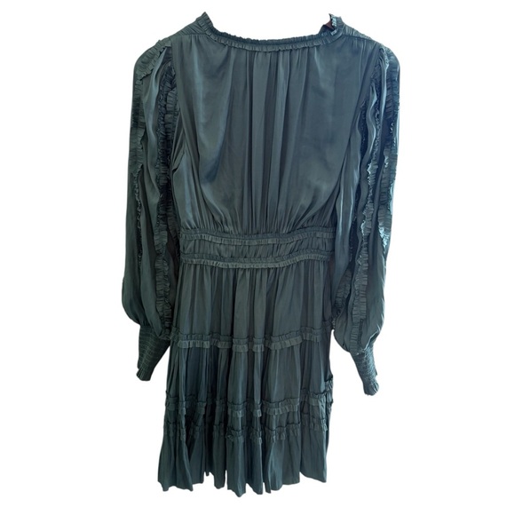 Ulla Johnson Gemma Green Tiered Ruffled Mini Dress Size XXS (00) - Picture 4 of 8